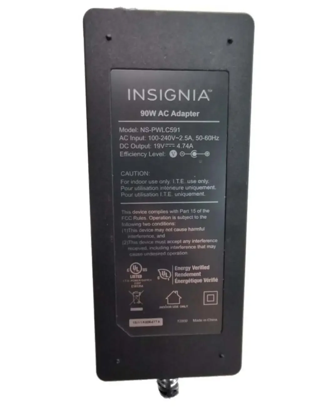Pre-Owned Genuine Insignia 90W AC Power Adapter NS-PWLC591 - 19V 4.74A